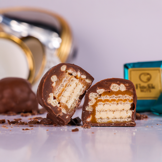 شوكولا تغطيس بسكوت كراميل رز كرسبي حلو